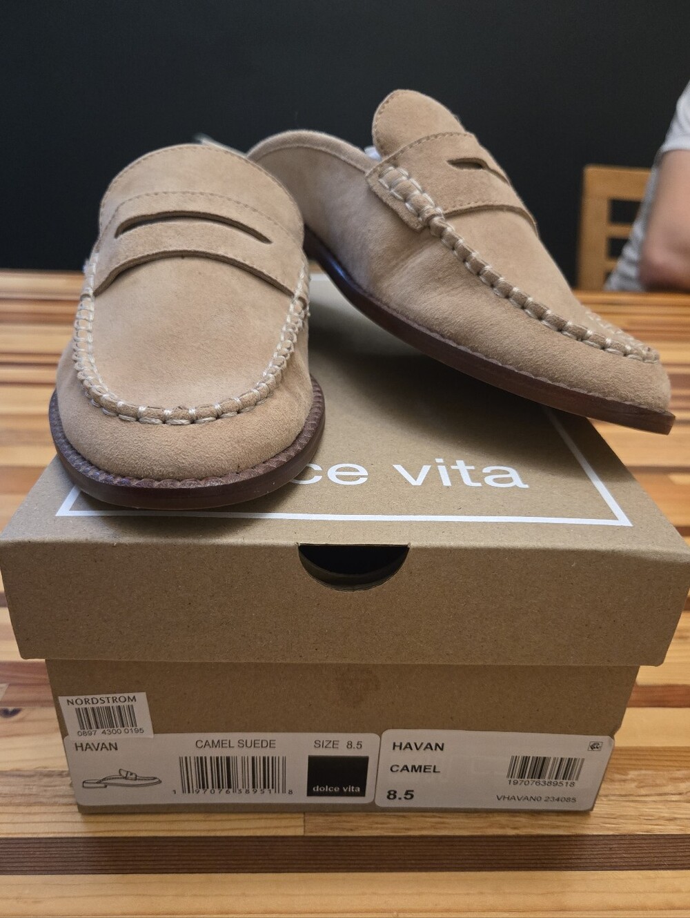 Dolce Vita Camel Suede Penny Loafer Mule- Women's 8.5 - NWB